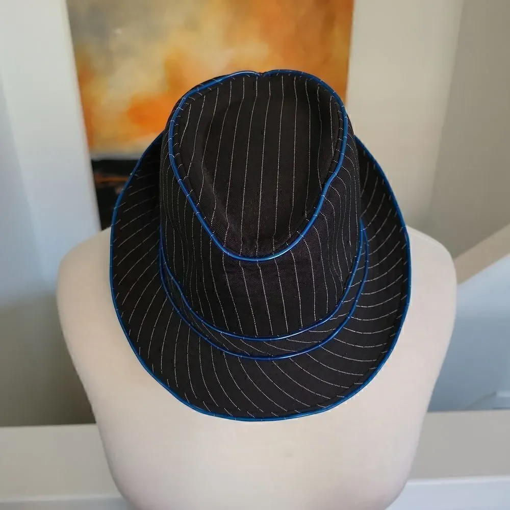 Fadora black with white strips